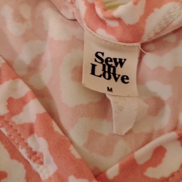 Women pink white leopard print top short sleeves babydoll top button up blouse - Picture 5 of 9